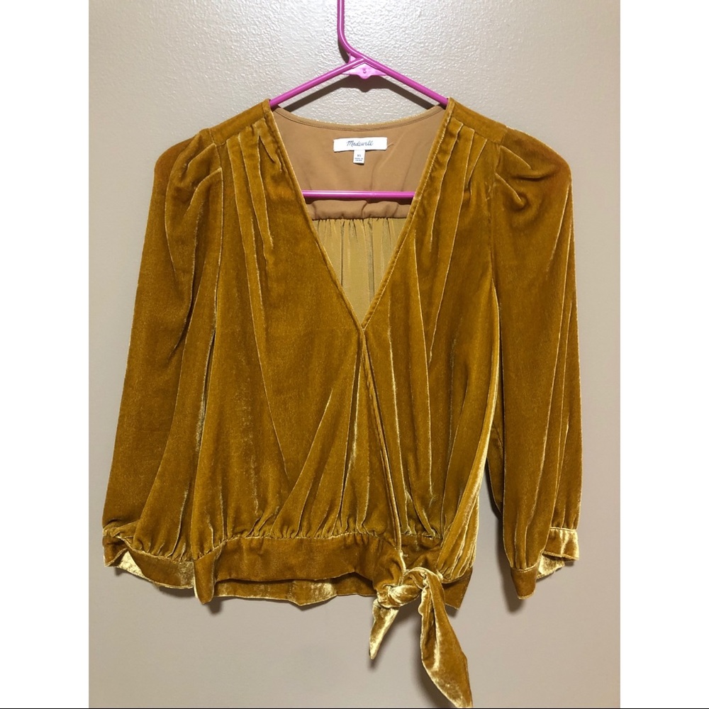 Madewell Velvet Wrap Top